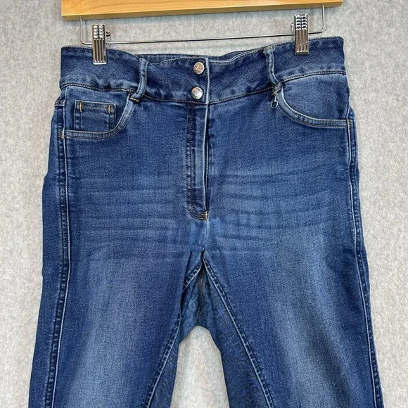 Horze Denim Riding Breeches Blue Jeans Full Seat Grip Equestrian Pants Womens 28 - Picture 3 of 14